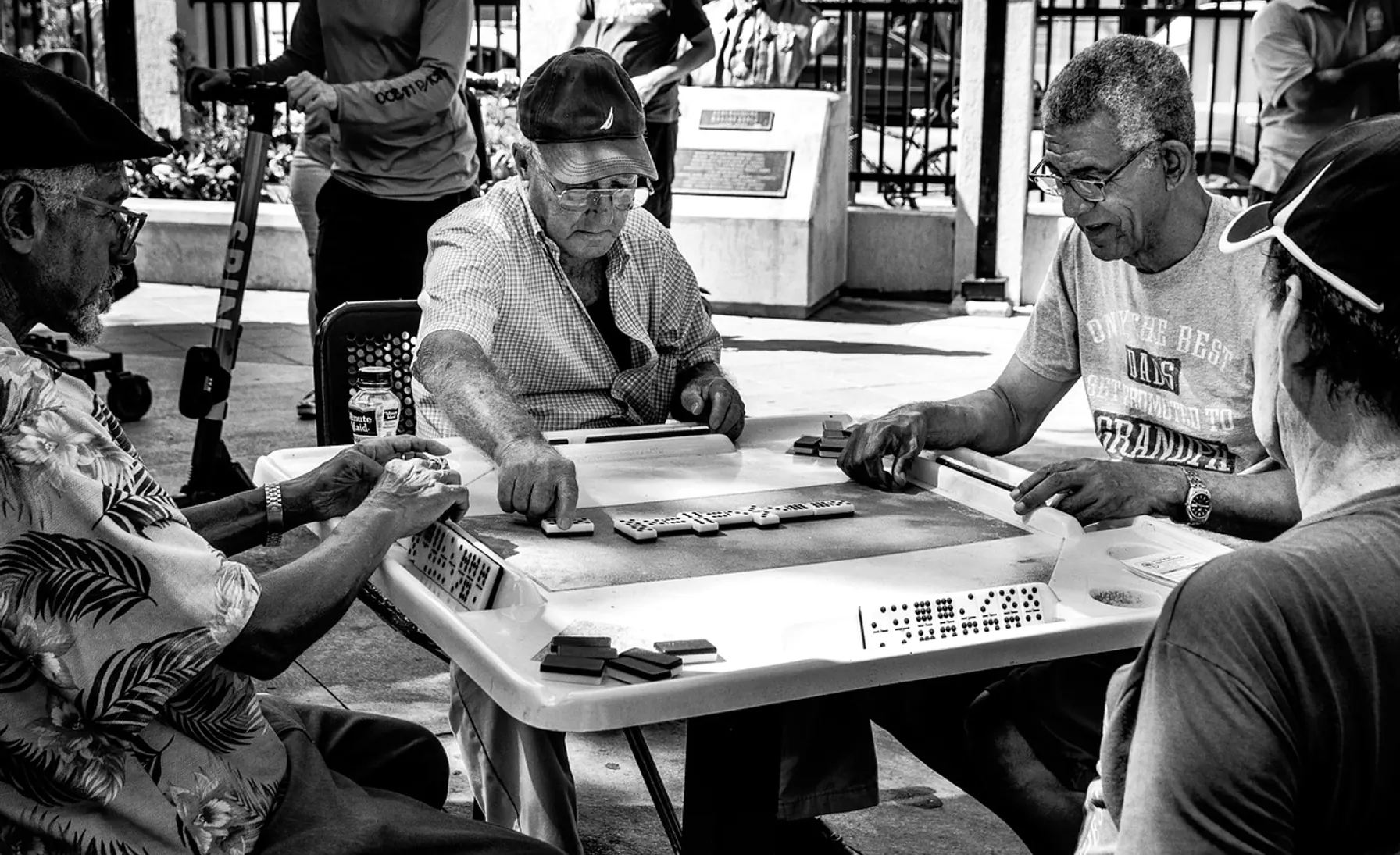 Old men, playing and dominoes